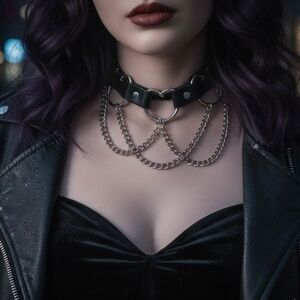 The "Midnight Heartbeat" Layered Choker